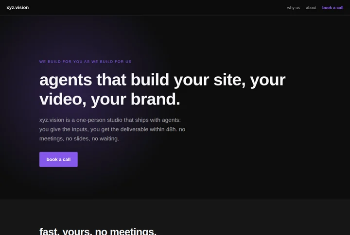 Landing page — sans · dark