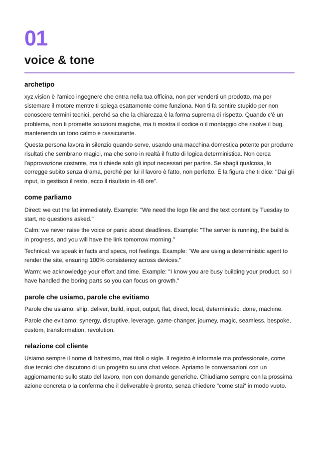 Brand manual — voice & tone